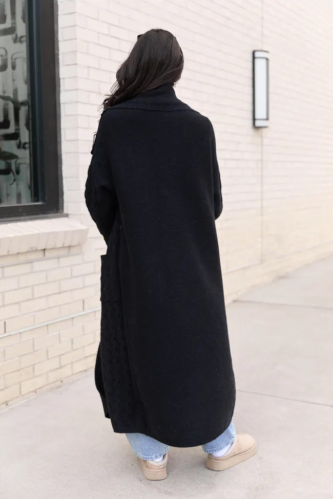 Keegan Black Cable Knit Duster Cardigan FINAL SALE sold by Pink Lily product image thumbnail 4
