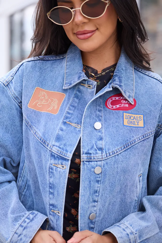 Lorelei Patches Denim Jacket sold by Pink Lily product image thumbnail 2