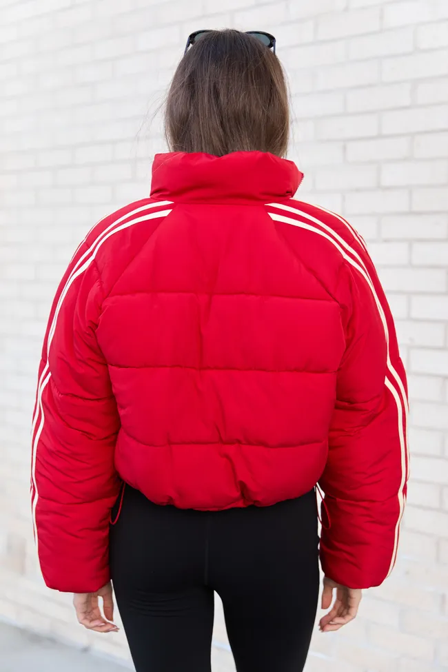 Amelia Red and White Puffer Jacket sold by Pink Lily product image thumbnail 5