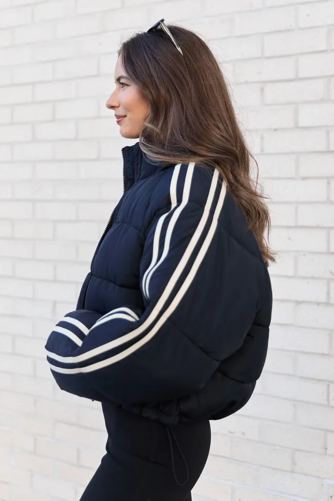 Amelia Black and White Puffer Jacket FINAL SALE sold by Pink Lily product image thumbnail 3