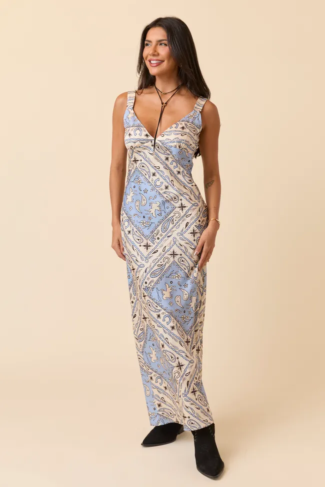Skylar Blue Paisley Maxi Dress FINAL SALE sold by Pink Lily product image thumbnail 3