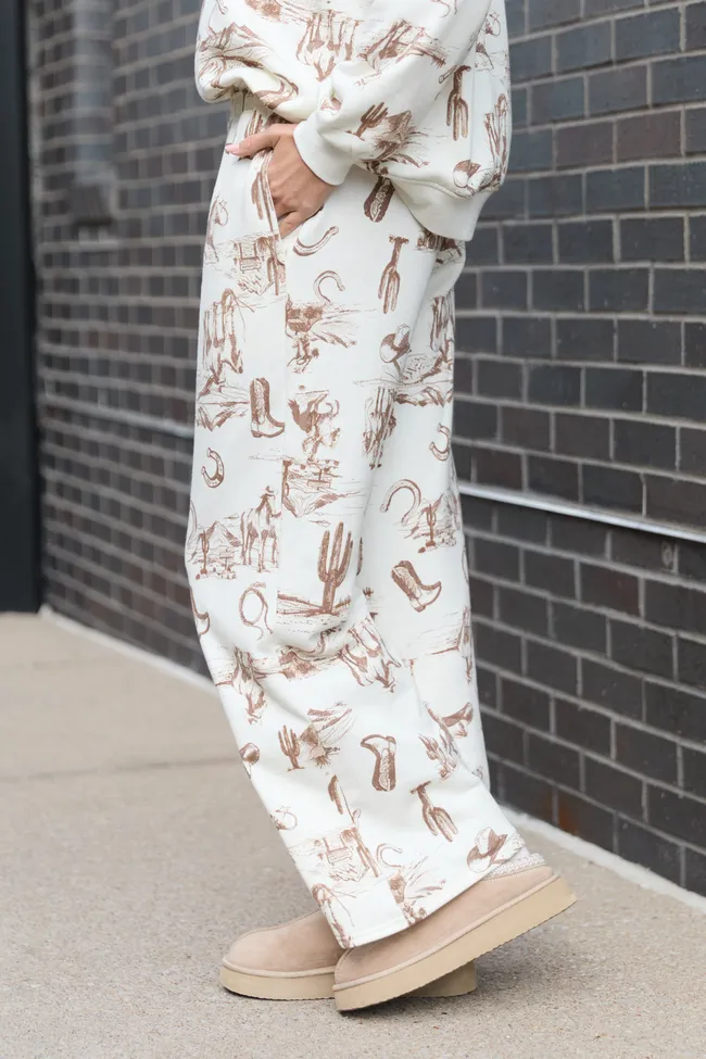 Chyenne Cream Western Sweatpants FINAL SALE sold by Pink Lily product image thumbnail 3