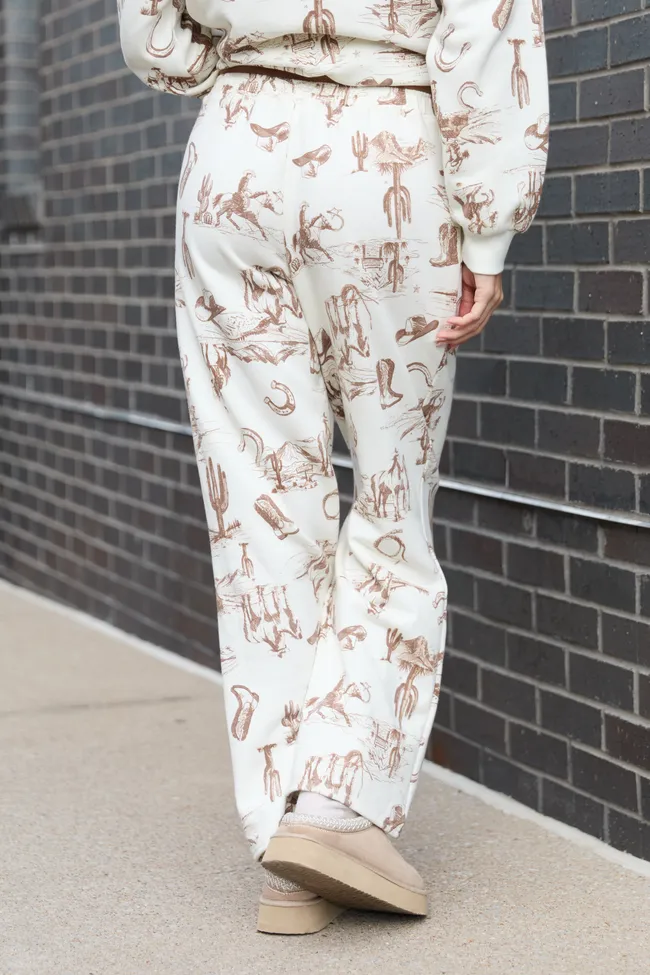 Chyenne Cream Western Sweatpants FINAL SALE sold by Pink Lily product image thumbnail 4