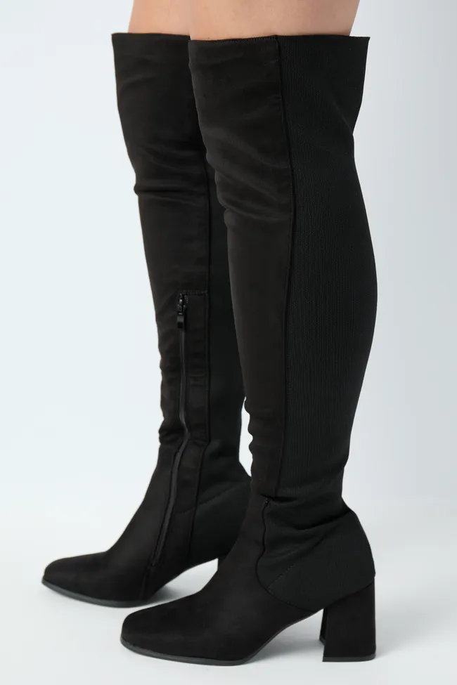 Milan Black Over The Knee Boots sold by Pink Lily