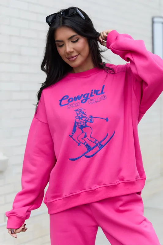 Cowgirl Ski Club Pink Sweatshirt FINAL SALE sold by Pink Lily