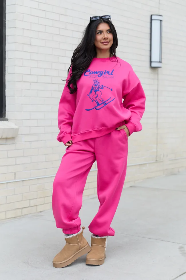 Cowgirl Ski Club Pink Sweatpants FINAL SALE sold by Pink Lily
