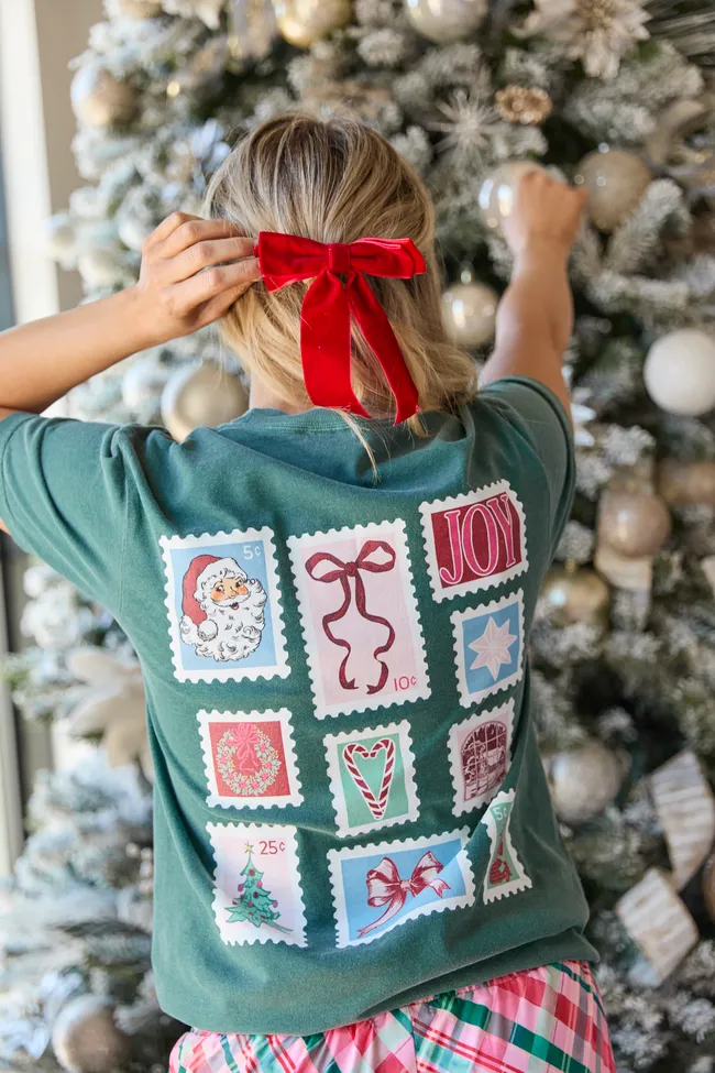 Dear Santa Dark Green Graphic Tee sold by Pink Lily