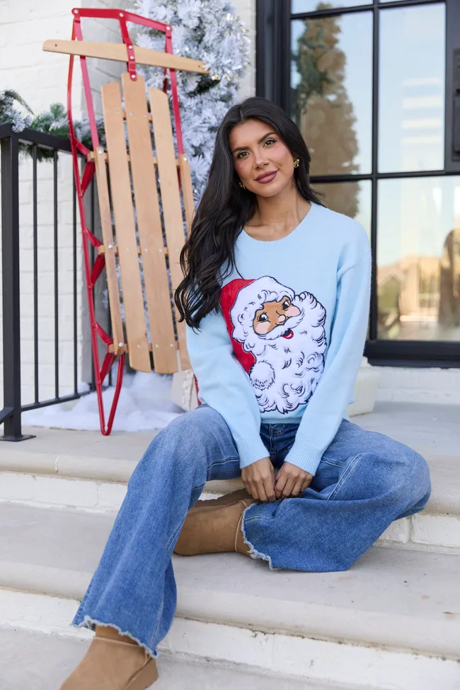 Vintage Santa Blue Crewneck Sweater FINAL SALE sold by Pink Lily product image thumbnail 4