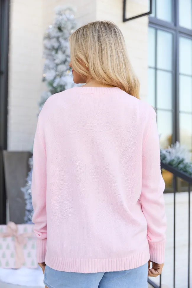 Happy Holidays Pink Crewneck Sweater FINAL SALE sold by Pink Lily product image thumbnail 5