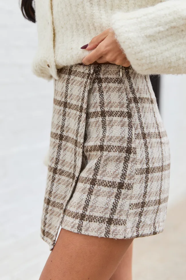 Penny Tan Plaid Skort FINAL SALE sold by Pink Lily product image thumbnail 3