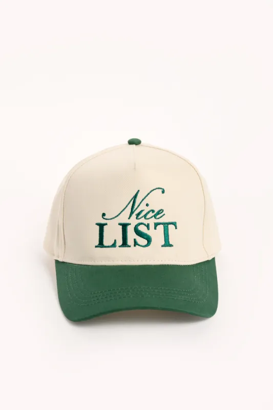 Nice List Green Trucker Hat sold by Pink Lily