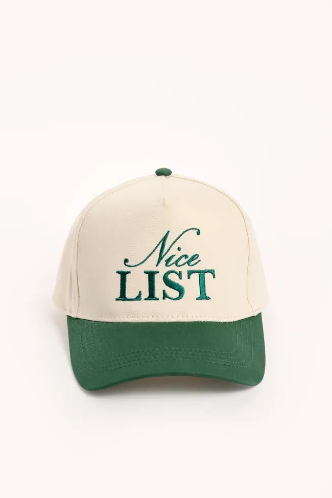 Nice List Green Trucker Hat FINAL SALE sold by Pink Lily