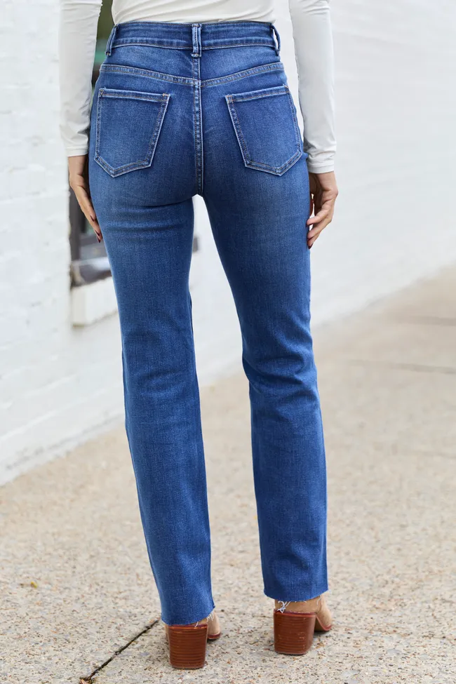 My Favorite Dark Wash Straight Leg Jeans sold by Pink Lily product image thumbnail 4