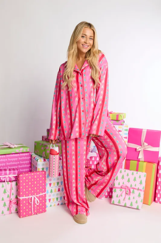 Tree Me Right Oversized Pajama Set DOORBUSTER sold by Pink Lily