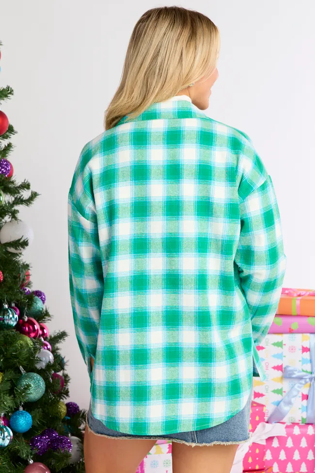 Hannah Green And White Plaid Flannel Top sold by Pink Lily product image thumbnail 4