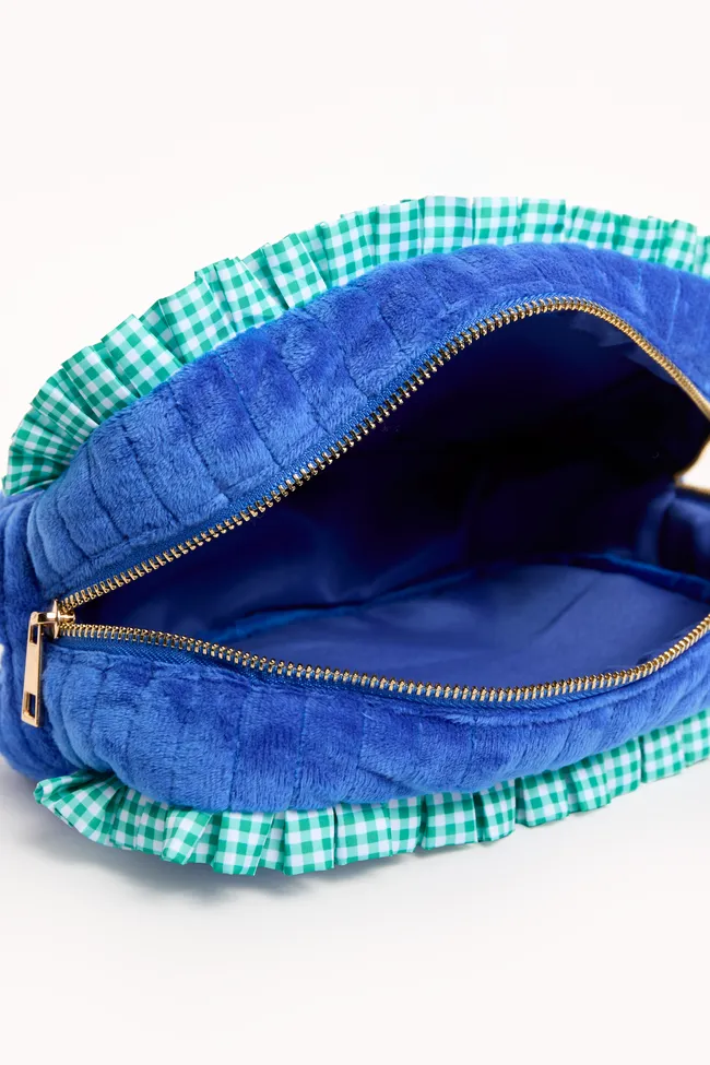 Avalon Blue Ruffle Trim Cosmetic Bag FINAL SALE sold by Pink Lily product image thumbnail 3