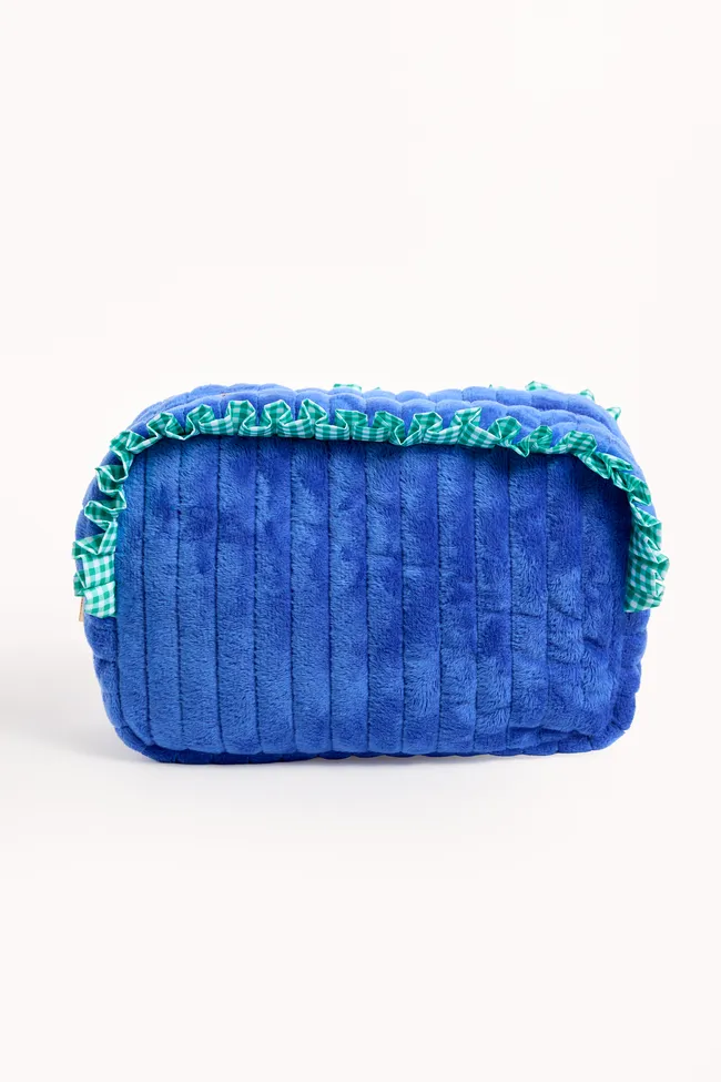 Avalon Blue Ruffle Trim Cosmetic Bag FINAL SALE sold by Pink Lily product image thumbnail 2