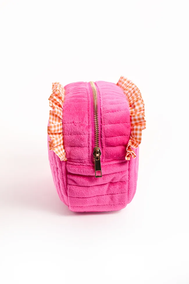 Avalon Pink Ruffle Trim Cosmetic Bag sold by Pink Lily product image thumbnail 4