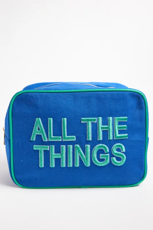 All The Things Blue Cosmetic Bag sold by Pink Lily