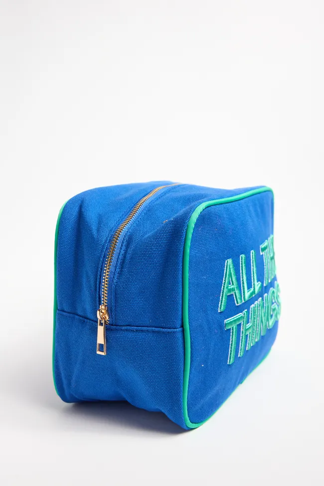 All The Things Blue Cosmetic Bag FINAL SALE sold by Pink Lily product image thumbnail 4