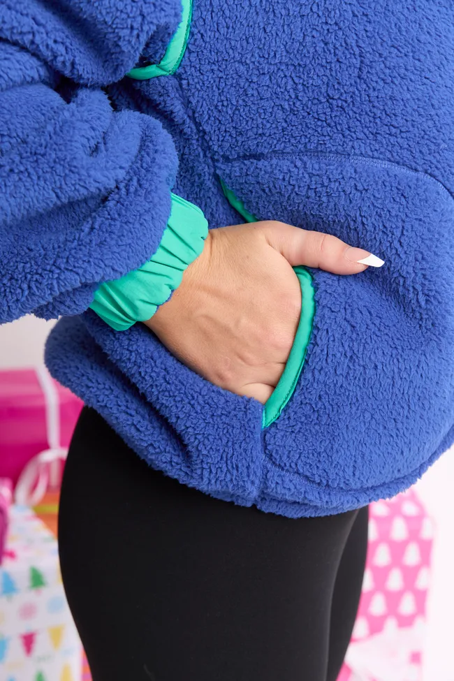 Lacey Blue Half Zip Sherpa Pullover SALE sold by Pink Lily product image thumbnail 5