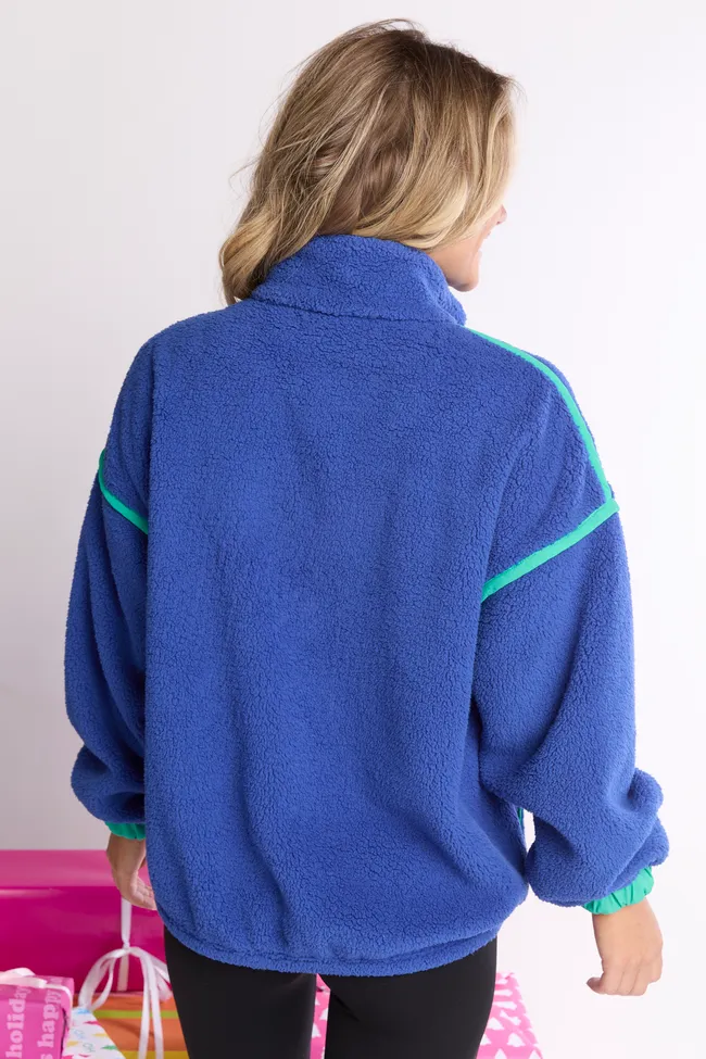 Lacey Blue Half Zip Sherpa Pullover SALE sold by Pink Lily product image thumbnail 4