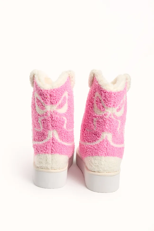 Tyla Pink Bow Shearling Boot Slippers FINAL SALE sold by Pink Lily product image thumbnail 5