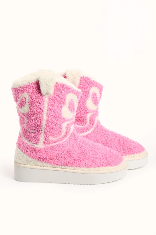 Tyla Pink Bow Shearling Boot Slippers FINAL SALE sold by Pink Lily product image thumbnail 4