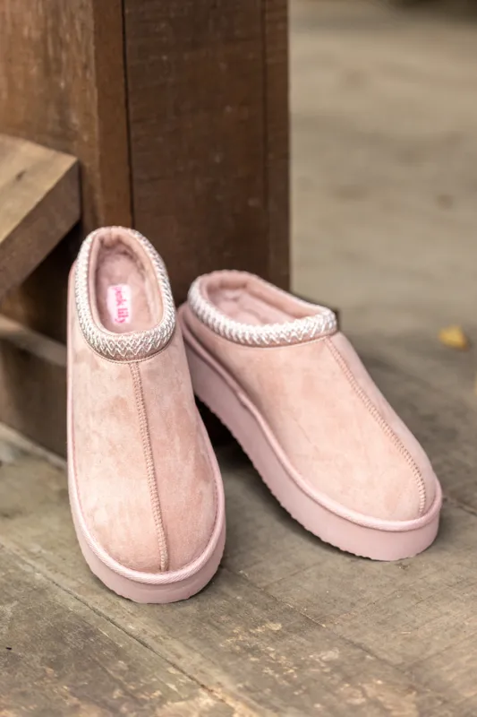 Hayden Blush Platform Slippers SALE sold by Pink Lily