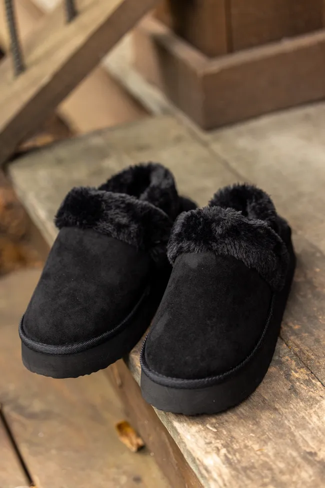 Greer Black Slingback Platform Slippers FINAL SALE sold by Pink Lily