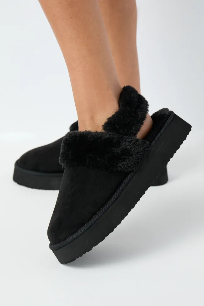 Greer Black Slingback Platform Slippers FINAL SALE sold by Pink Lily product image thumbnail 2