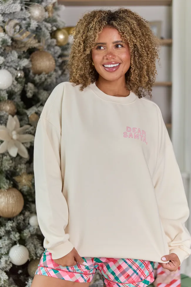 Dear Santa Cream Graphic Sweatshirt sold by Pink Lily product image thumbnail 2