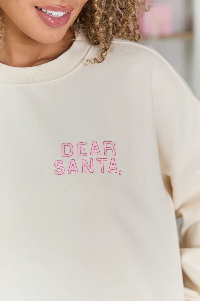 Dear Santa Cream Graphic Sweatshirt sold by Pink Lily product image thumbnail 4