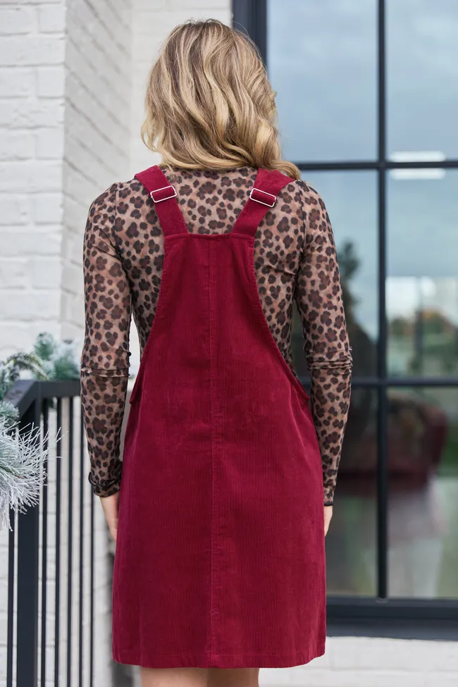 Chase Burgundy Corduroy Overall Dress FINAL SALE sold by Pink Lily product image thumbnail 4