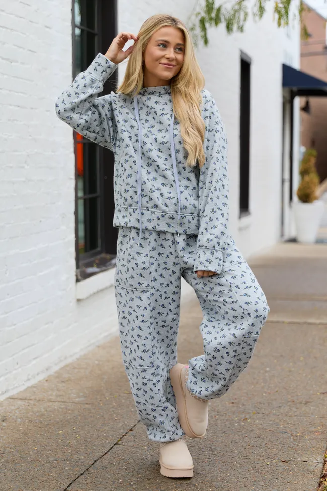 Jolie Grey Floral Sweatpants FINAL SALE sold by Pink Lily product image thumbnail 4