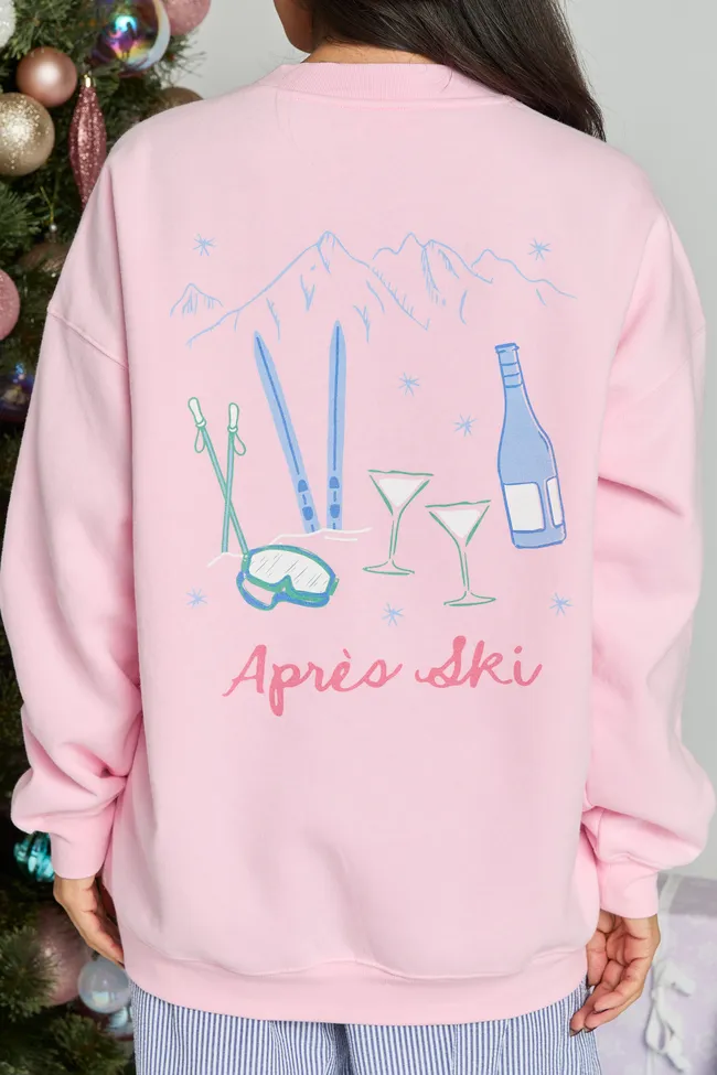 Apres Ski Light Pink Graphic Sweatshirt SALE sold by Pink Lily product image thumbnail 5