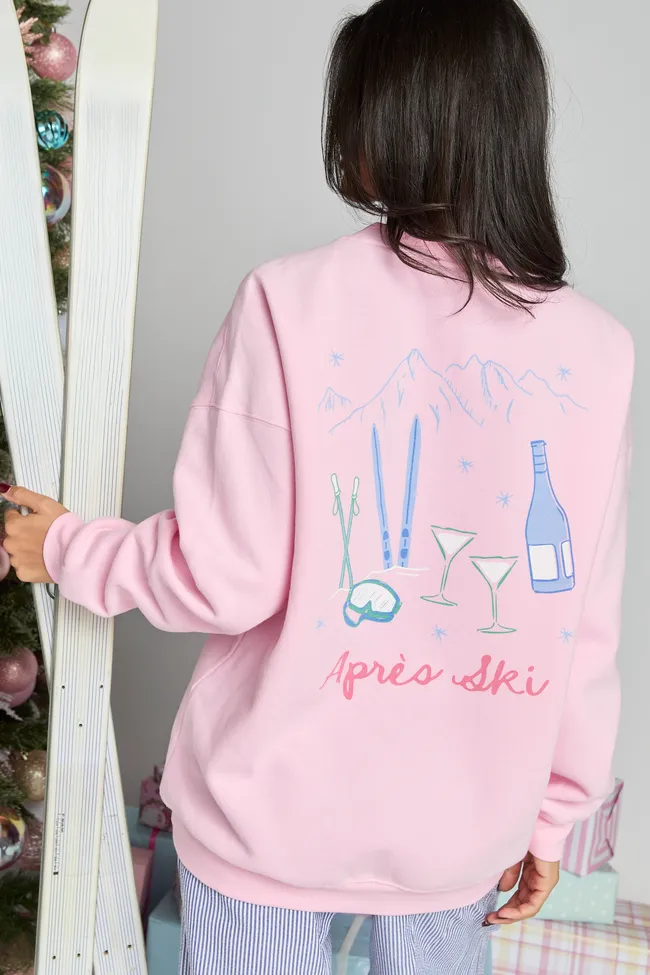 Apres Ski Light Pink Graphic Sweatshirt SALE sold by Pink Lily