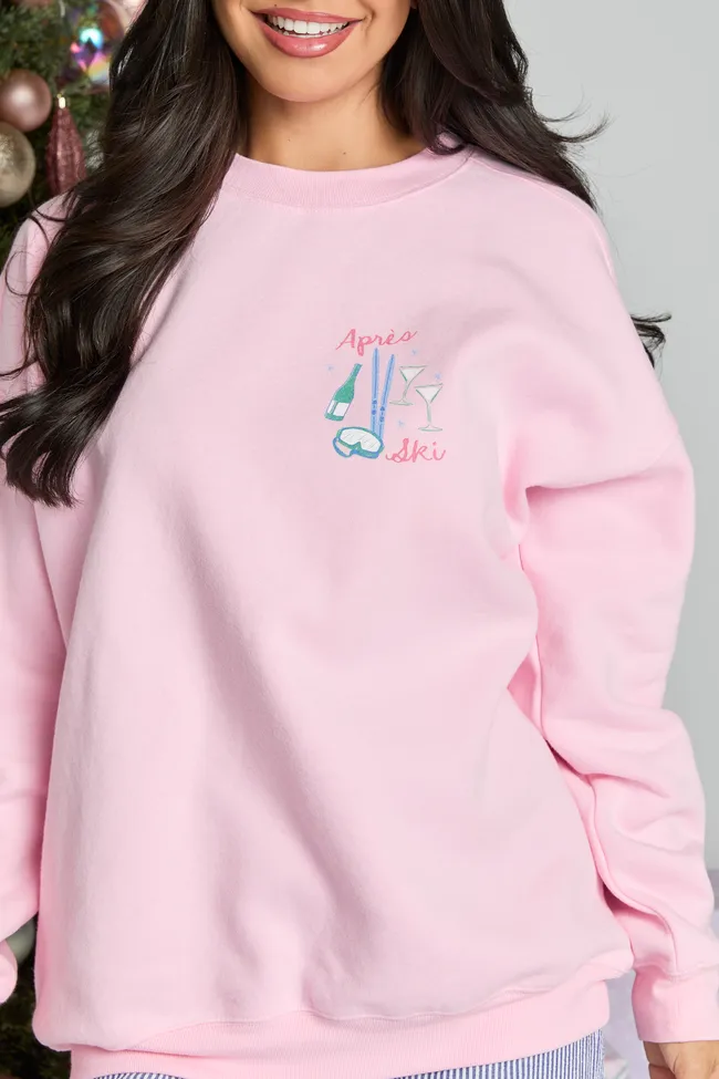 Apres Ski Light Pink Graphic Sweatshirt SALE sold by Pink Lily product image thumbnail 4