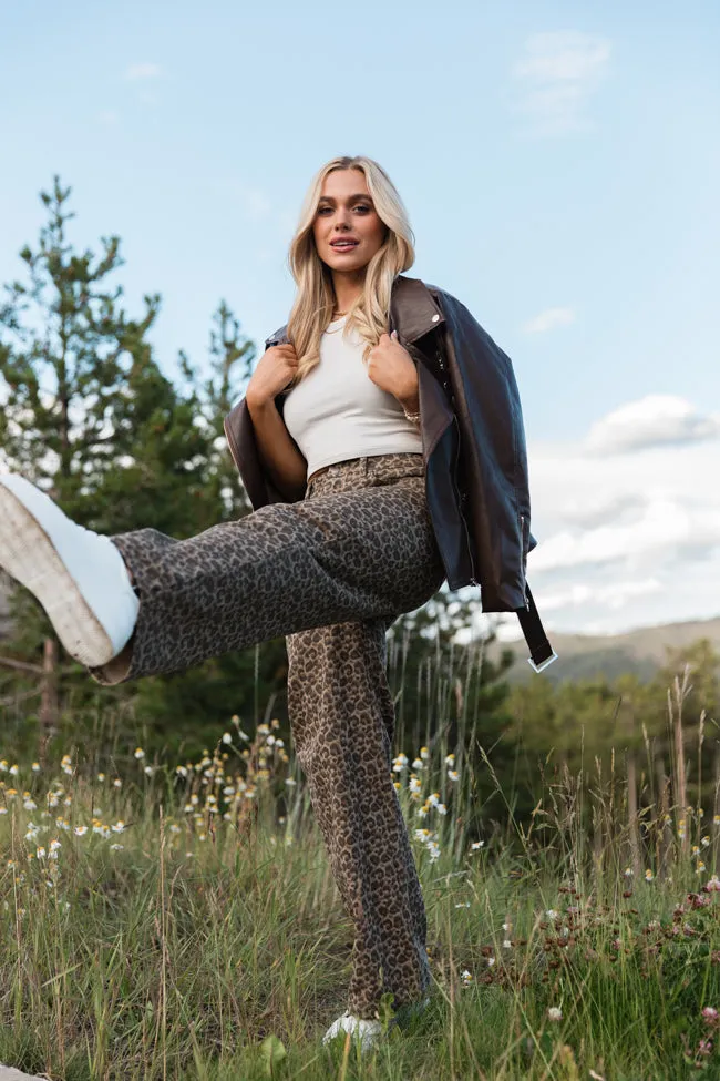 Wild Things Leopard Wide Leg Pants sold by Pink Lily