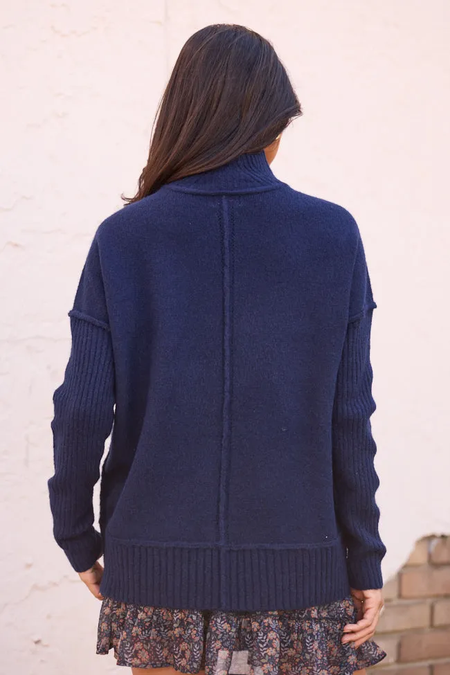 Billie Navy Blue Turtleneck Sweater SALE sold by Pink Lily product image thumbnail 5