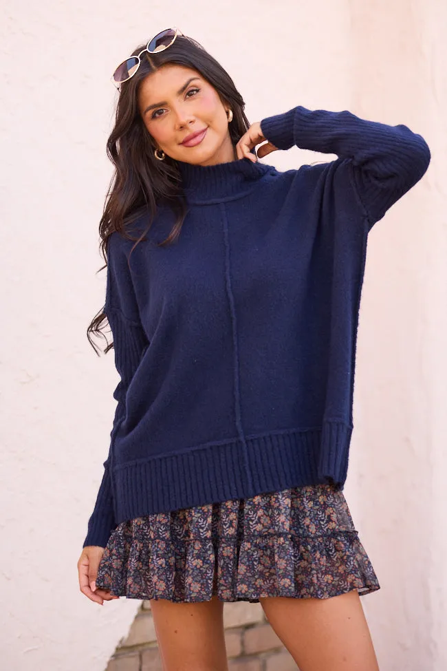 Billie Navy Blue Turtleneck Sweater SALE sold by Pink Lily product image thumbnail 3