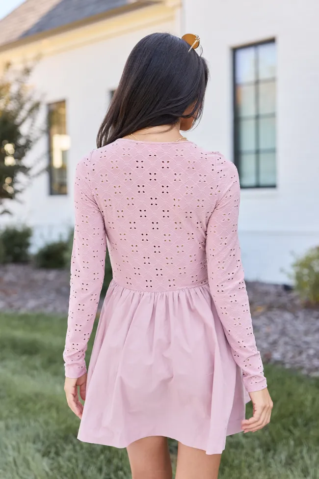 Marina Pink Eyelet Mini Dress sold by Pink Lily product image thumbnail 5
