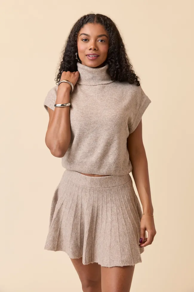 Deb Tan Turtleneck Sweater Skirt Set sold by Pink Lily product image thumbnail 5