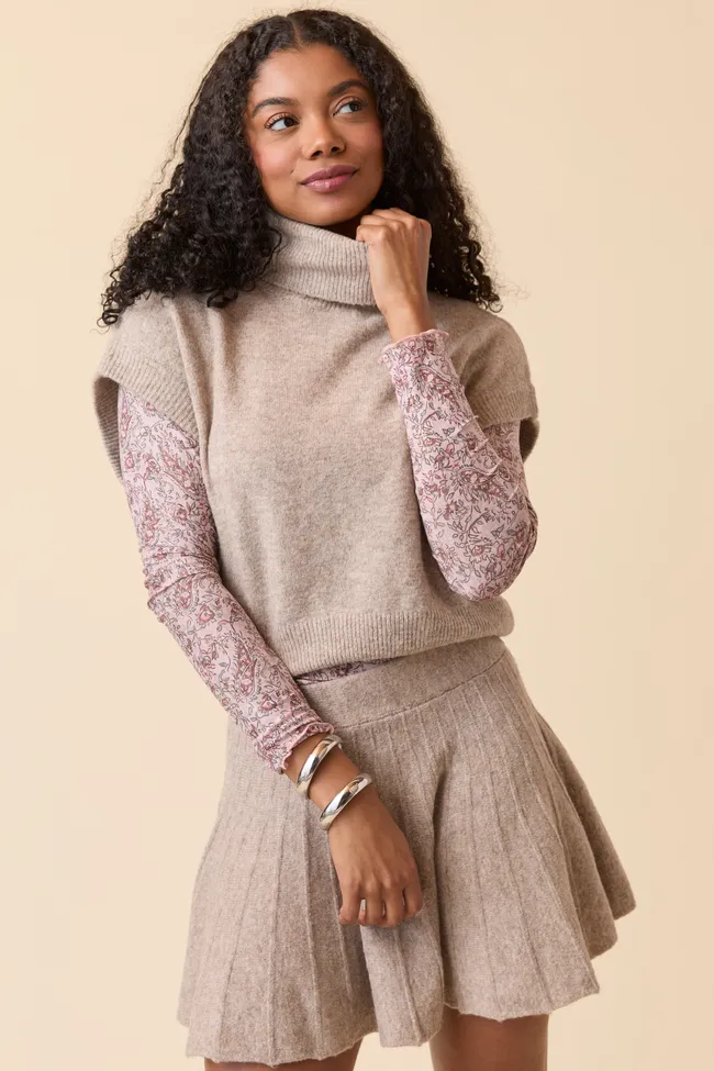 Deb Tan Turtleneck Sweater Skirt Set sold by Pink Lily product image thumbnail 3