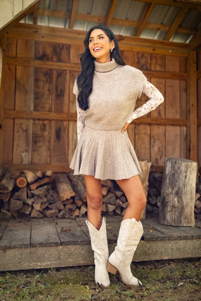 Deb Tan Turtleneck Sweater Skirt Set sold by Pink Lily product image thumbnail 2