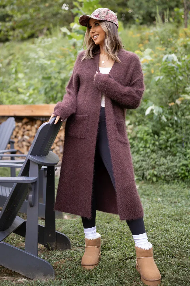 Laken Solid Brown Sweater Coat Emily Fauver X Pink Lily sold by Pink Lily