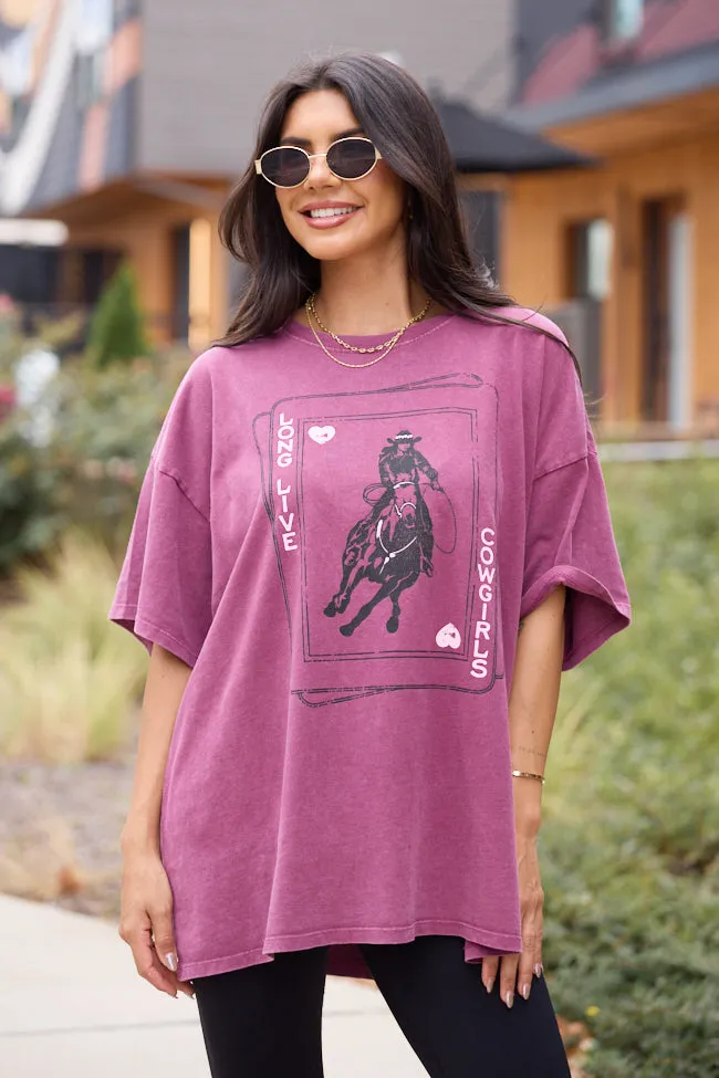 Western Playing Card Burgundy Oversized Graphic Tee SALE sold by Pink Lily product image thumbnail 2