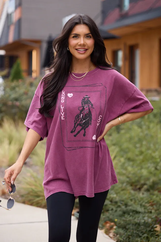 Western Playing Card Burgundy Oversized Graphic Tee SALE sold by Pink Lily product image thumbnail 3