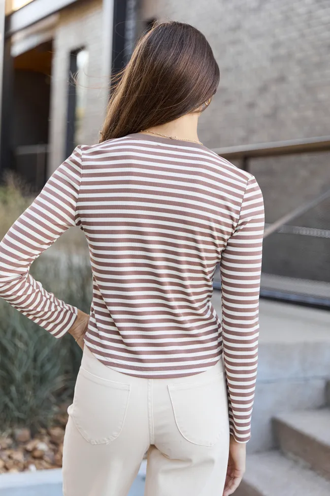 Sammi Brown Striped Long Sleeve Top sold by Pink Lily product image thumbnail 5