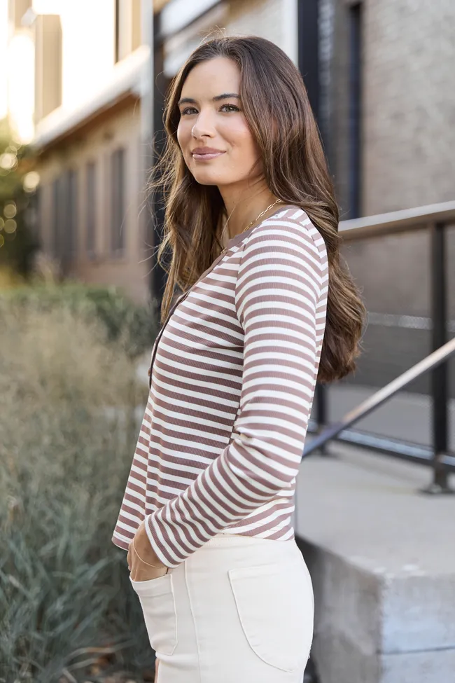 Sammi Brown Striped Long Sleeve Top sold by Pink Lily product image thumbnail 4